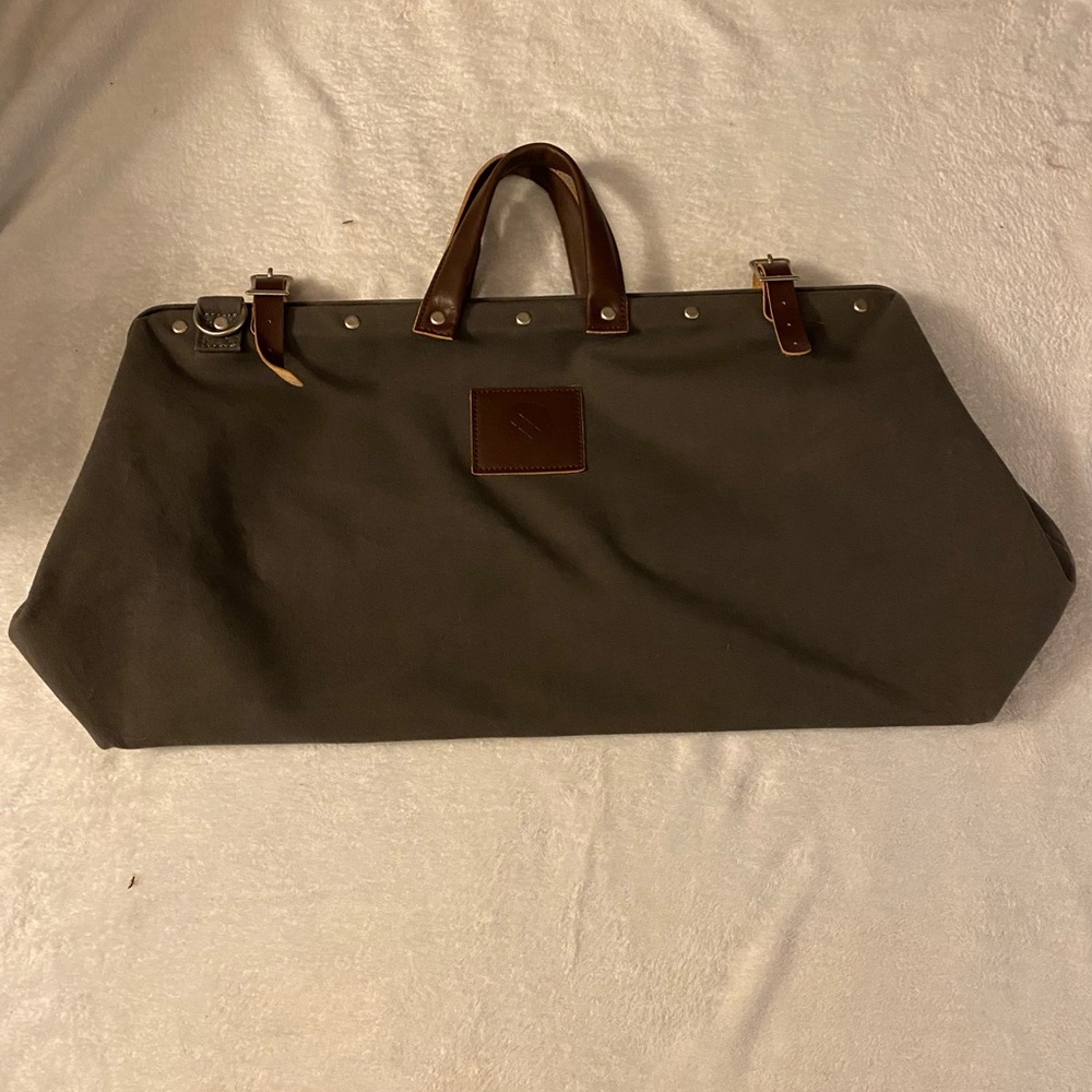 Canvas and leather weekender bag